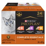 Purina Pro Plan Complete Essentials Chicken & Turkey Variety Pack, Wet Cat Food, 85 g x 24