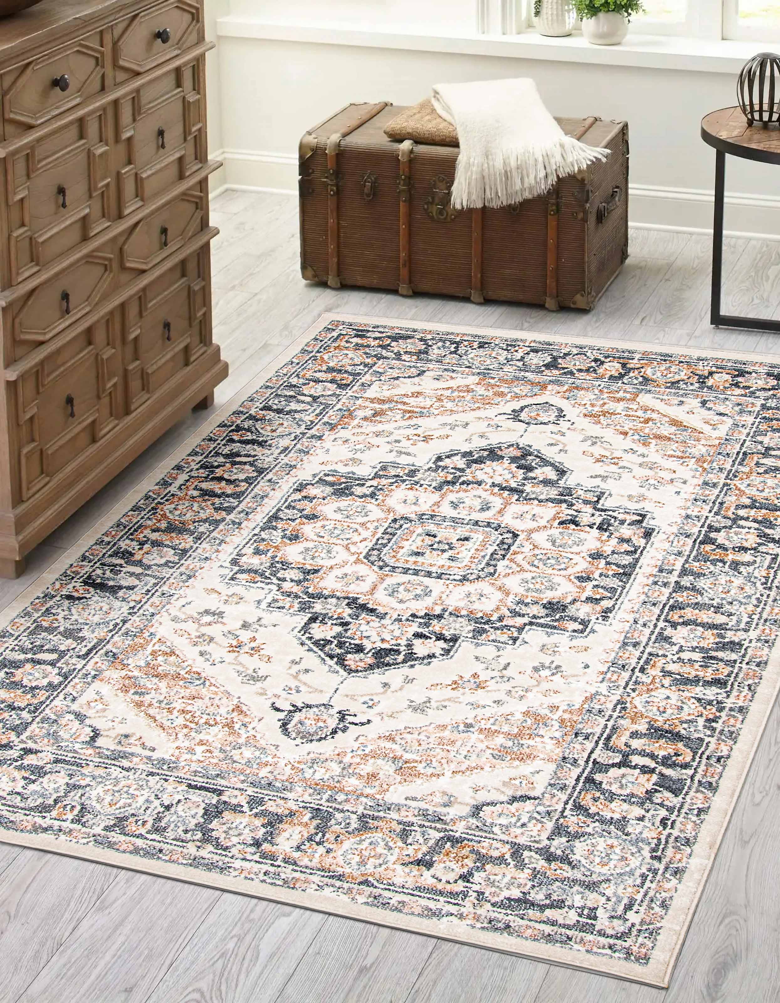 ECARPET Heriza Traditional Area Rug for Living Room, Bedroom, Dining Entrance, Hallway and More.