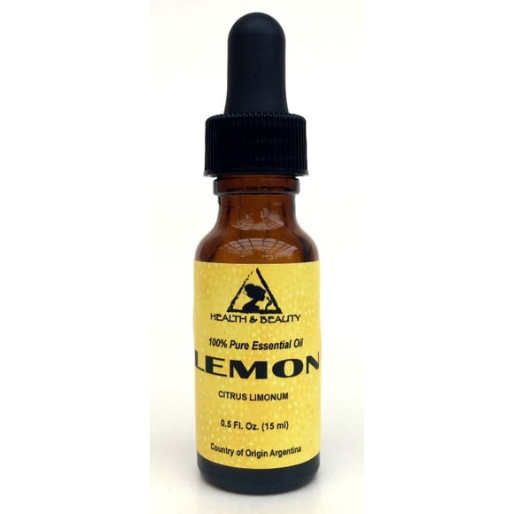 Lemon essential oil aromatherapy 100% pure natural glass dropper 0.5 oz, 15 ml