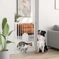 thumbnail image 2 of PawHut 30"-32" Extra Wide Pet Gate Barrier with Small Door, 35"H, White, 2 of 10