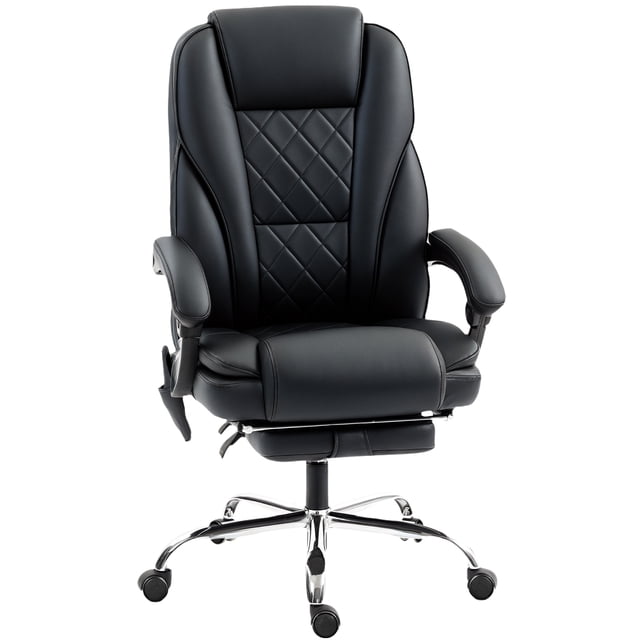 CoSoTower Massage Office Chair, Reclining Computer Chair with Adjustable Height and Footrest, Black