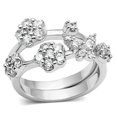 thumbnail image 1 of Alamode 3W026-5 Anneau en Laiton Rhodié Femme avec AAA Grade CZ en Clair - Taille 5, 1 of 1