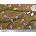 thumbnail image 2 of Soimoi Poly Georgette Fabric Leaves & Bell Floral Print Sewing Fabric Yard 52 Inch Wide, 2 of 3