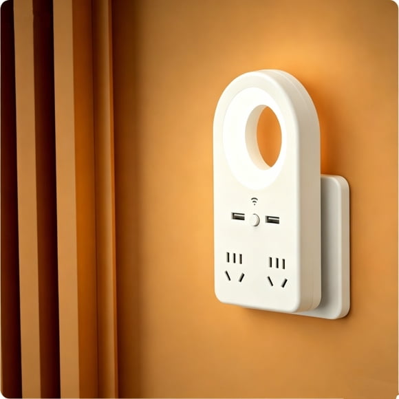 Wall Outlet Extender with USB Ports and Adjustable Night Light, Multi Plug Wall Charger Power Hub for Bedroom, Dorm, Office and Home