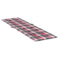 thumbnail image 2 of vidaXL Coussin de Chaise Longue Motif à Carreaux Rouges (75+105)x50x4 cm, 2 of 5