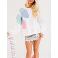 thumbnail image 3 of FOCUSNORM Women's Christmas Loose Pullover Sparkly Rhinestone Letter Print Long Sleeve Crew Neck Sweatshirt, 3 of 9