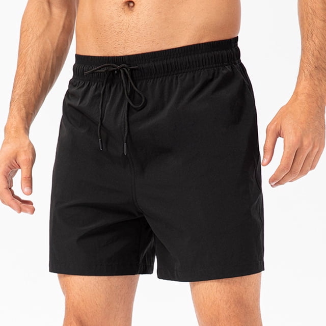 asjyhkr men's quick-drying basketball shorts in black, featuring an elastic drawstring waist, breathable fabric, and practical pockets. Ideal for gym workouts, basketball games, or casual wear, these shorts provide comfort and a straight tube fit for active lifestyles.