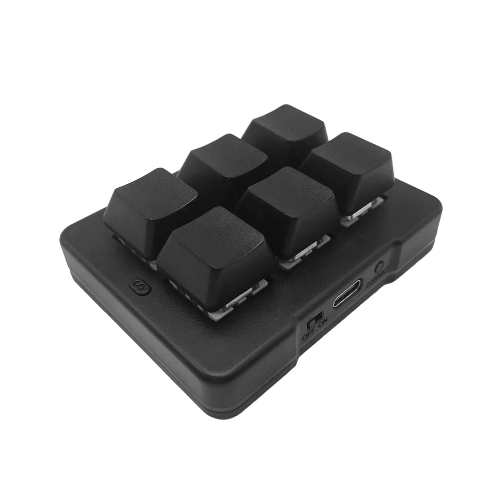 Riwcyla 6,Key Keyboard Programmable Tri,mode 2.4G/BT/Wired Mechanical Keyboard One Handed Macro Pad, Plug and Play Simple Operation Keyboard for Gaming Office Work Programmable PS Compatible with W