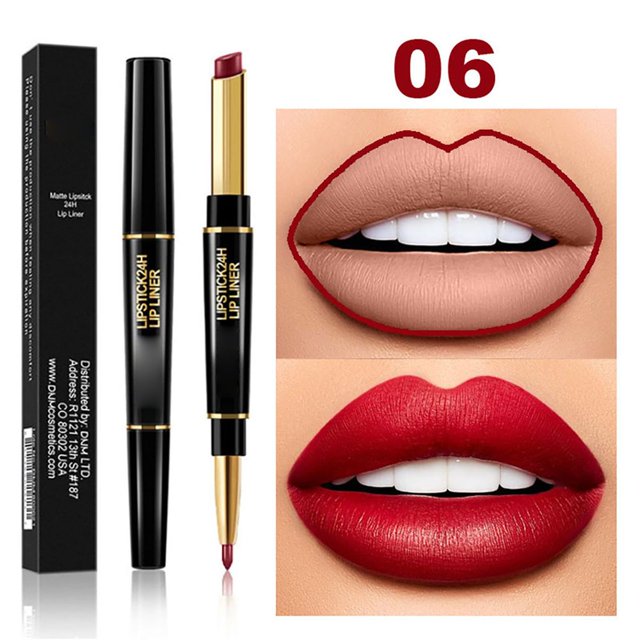 CNKOO 2-in-1 Waterproof Lipstick and Lip Liner Combo Set Long Lasting Matte Lip Stain with Precision Tip Moisturizing Formula All Day Wear Smudge-Proof Makeup for Perfect Pout Profes