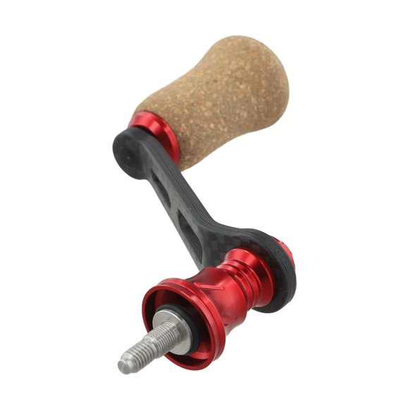 Poignée à Bras Simple de 70 mm pour Bobine pour STRADIC pour WANFORD pour SAHARA Fabriquée avec des Matériaux en Fibre de Carbone et en Liège de Caoutchouc (Rouge)