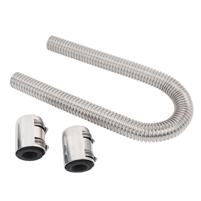 Stainless Steel, 36 Inch Flexible Radiator Hose Kit With Billet Clamps, Easy Installation, Suitable for Cars, Trucks, and SUVs, Adjustable Hose With 36in Length, 15/8in Diameter,