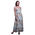 thumbnail image 1 of Bimba Robe à Bretelles Smockée en Georgette pour Femmes à Imprimé Floral et Martin-Pêcheur - Moyen, 1 of 7