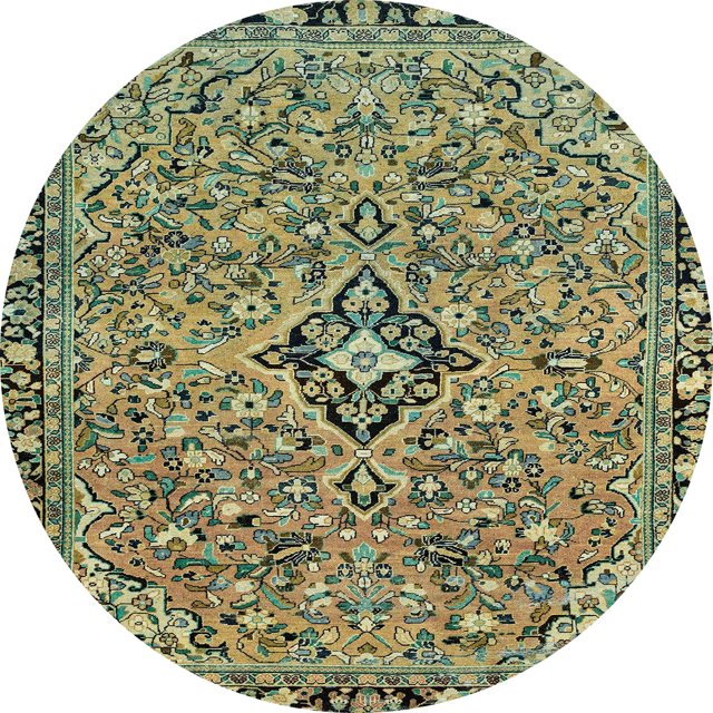 Ahgly Company Tapis d'Intérieur Ronds Abstraits Vert Avocat, Tapis de Zone Abstraits, 4 Pieds Rond