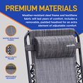 thumbnail image 4 of Serene Life Zero Gravity Lounge Chair, Adjustable Steel Mesh Recliners, with Removable Pillows and Cup Holder Trays, Side Tables, Set of 2, Gray (SLZGHGRY87), 4 of 8