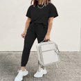 thumbnail image 4 of Ensemble Deux Pièces pour Femmes, Chandail à Manches Courtes avec Cordon, Pantalon Long, Survêtement, Ensemble Jogger, 4 of 6