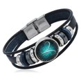 thumbnail image 2 of AMERTEER 12 Constellation Hand Woven Braided Leather Retro Zodiac Sign Charms Bracelet, 2 of 6