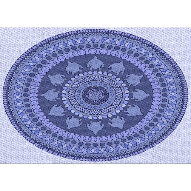 Ahgly Company Tapis d'Intérieur Lavable en Machine Rectangle Transitionnel Bleu, 2 Pieds x 5 Pieds