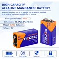 thumbnail image 2 of PKCELL 9V 6LR61 Alkaline Batteries Disposable Batteries for Smoke Detector (10 Counts), 2 of 6
