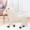 thumbnail image 3 of Animaux en Peluche Cheval Jouets en Peluche Câlins Poupée Douce Confortable Décorative pour Blanc, 3 of 8