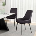 thumbnail image 2 of HOMCOM Dining Chairs Set of 2, PU Leather Kitchen Chairs with Metal Legs, 2 of 10
