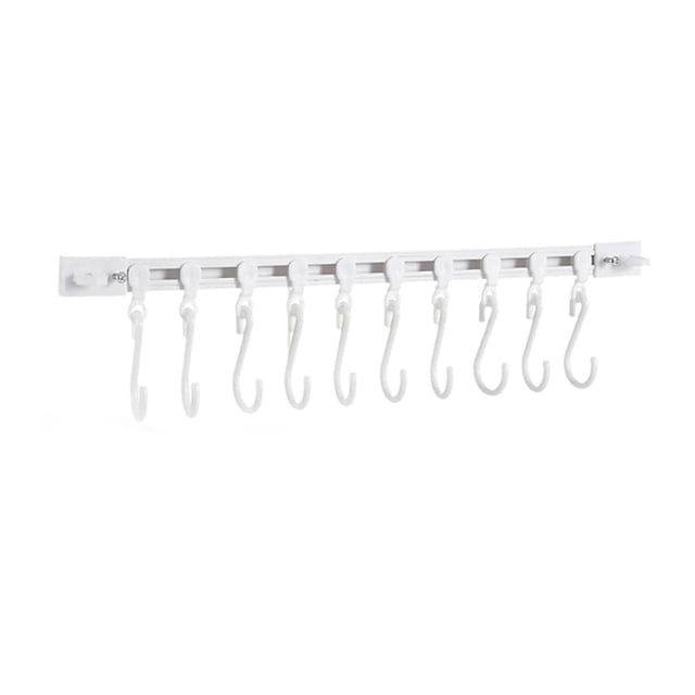 Multifunctional Slide Rail Hook Kitchen Utensil Hanging Rack Wall Mounted Hanger Space Saving Utensil Holder With 10 Hooks Sticky Wall Hooks Screw in Wall Hooks Suction Shower Soap Holder with Hooks