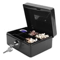 thumbnail image 1 of Cash Box Cash Box Steel 6In Mini Portable Cash Box Lockable Security Money Safe Box With Key Lock  Use, 1 of 8