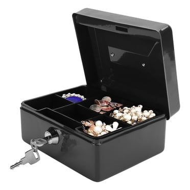 Cash Box Cash Box Steel 6In Mini Portable Cash Box Lockable Security Money Safe Box With Key Lock Use