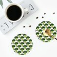 thumbnail image 4 of Vsdgher Mignons sous-Verres en Cuir à Imprimé Brocoli pour Boissons, sous-Verres Durables Ensemble de 4 pour Protection de Table, Décor de Maison Luxueux et Cadeau de Pendaison de Crémaillère - Forme Ronde, 4 of 6