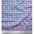 thumbnail image 1 of Soimoi Poly Georgette Fabric Leaves & Poppy Floral Print Fabric by the Yard 42 Inch Wide, 1 of 6