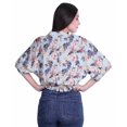 thumbnail image 4 of Moomaya Hauts à Manches Boxy Imprimés pour Femmes, Col en V, Taille Élastique, Kimono, 4 of 4