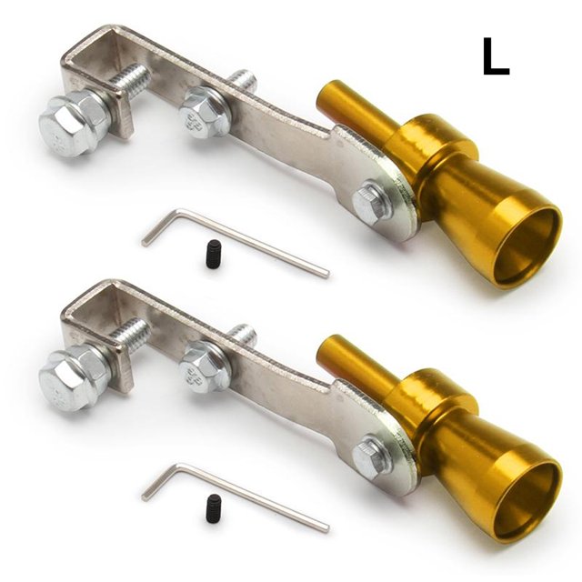 Baohd 2 Valves Anti-Bruit Sifflet Roue de Ver Superchargeur Embout Sonore Voiture Argentsifflet Bas Accessoires de Simulateur de Roue Doré L