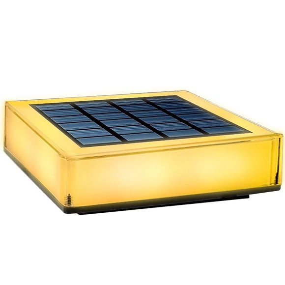 POINTERTECK Lampe sur Poteau Moderne d'Extérieur 56 DEL 3000-6000k Lampe Colonne Solaire Étanche IP68 Capuchon de Poteau Solaire Allumage/extinction Automatiques Lumière Solaire Lampe de Pilier pour Maison Extérieure Porche Patio Jardin Clôture