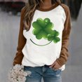 thumbnail image 2 of QIPOPIQ T-Shirts à Manches Longues à Col Rond pour Femmes T-Shirts de la Saint-Patrick T-Shirts Amples pour Dames T-Shirt Imprimé Trèfle Lucky Vert Haut T-Shirt à Col Rond T-Shirts de la Saint-Patrick Offres, 2 of 4