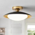 thumbnail image 1 of Dimmable Modern Mid-Century Ceiling Light, Black and Gold LED Semi Flush Mount Ceiling Light, 5CCT 2700K-6000K Lighting Fixture Ceiling Lamp with Gla, 1 of 9
