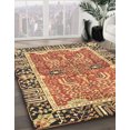 thumbnail image 2 of Ahgly Tapis Rond Abstrait Marron Rouge pour Intérieur, 6 Pieds Rond, 2 of 6