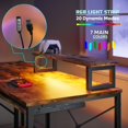 thumbnail image 4 of Bestier 95.2 inch L Shaped Gaming Desk with Monitor Stand & Keyboard Tray for Home Office in Rustic, 4 of 8