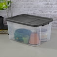 thumbnail image 3 of Sterilite 72 L Bac à loquets, bac de rangement en plastique transparent durable avec couvercle, gris foncé, 3 of 9