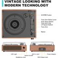 thumbnail image 2 of Tourne-disques pour Vinyle avec Haut-Parleurs, Plateau Tournant Rétro à Courroie pour Disques Vinyles, Prise en Charge de 3 Vitesses Pleine Grandeur, Lecture Bluetooth, 2 of 5