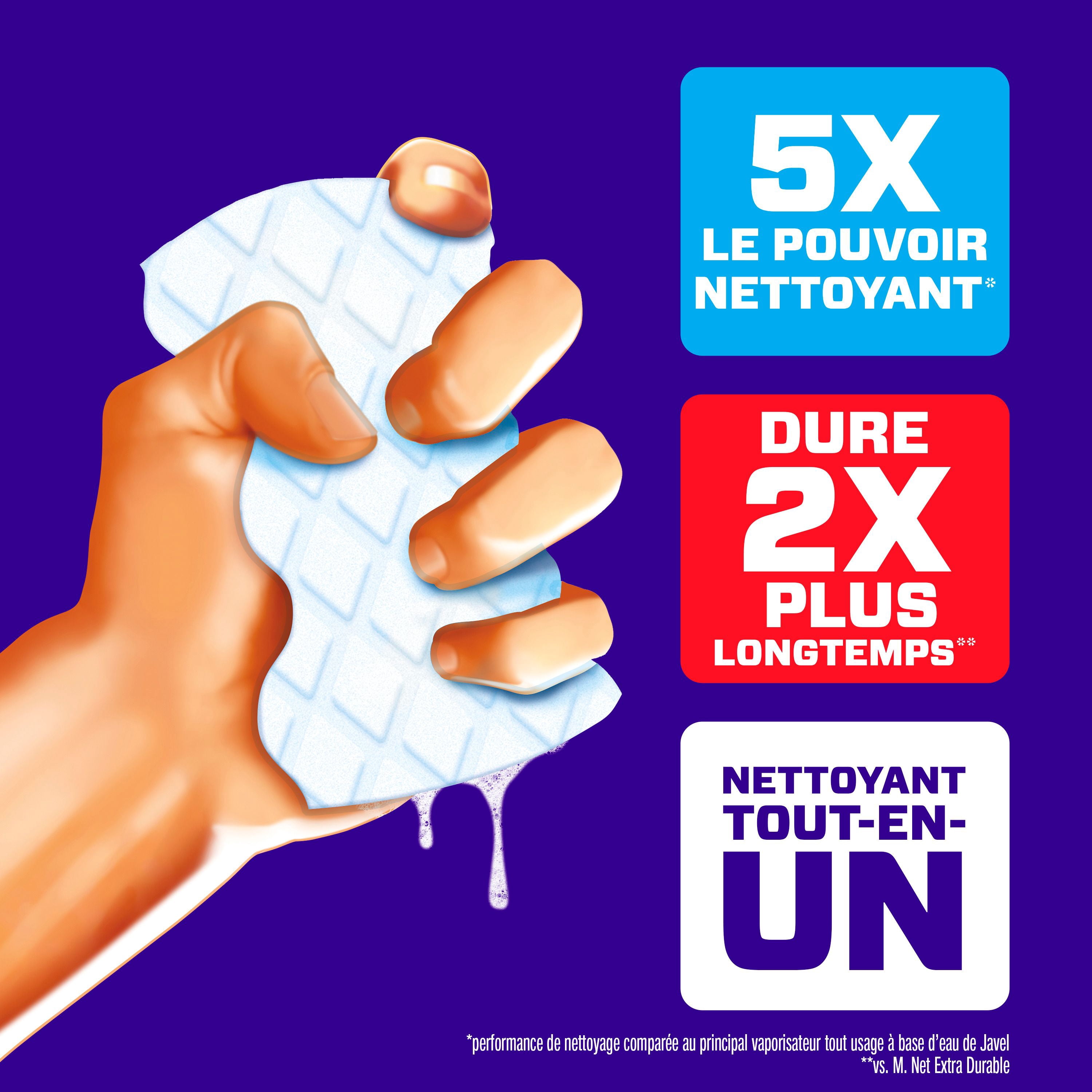 Éponge Effaceur magique M. Net, nettoyant tout usage, récurant nettoyant, Extra résistant, 4 u