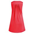 thumbnail image 3 of Innerwin Mini Dress Button Women Sundress Beach Solid Baggy Bohemian Red 3XL, 3 of 4