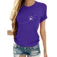 thumbnail image 1 of Innerwin Hauts Imprimé Pissenlit T-Shirts pour Femmes Vacances Col Rond Vintage Violet TG, 1 of 2