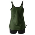 thumbnail image 5 of RKSTN Tankini Swimsuits for Women Summer Fashion Solid ColorConservative Two Piece Set Bathing Suits with Boyshorts Loose Plus Size Round Neck Sleeveless Pleated Swimsuits, 5 of 5
