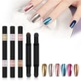 thumbnail image 4 of WIFKLSIIPG Double Headed Nail Powder for Nails Air Cushion Nail Powder Pen Nails Powder with Mirror Effect Manicure Cushion Magic Pen Gold and Silver Colored Sponge, 4 of 8