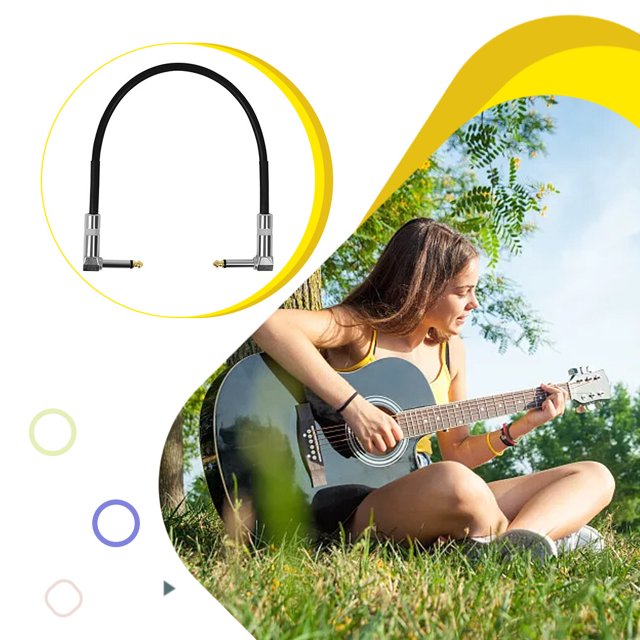 ziyahi Câble d'Effet Corde Effectrice Fil Audio Résistance à l'Usure Durable Antirouille Anti-Humidité Accessoires d'Instrument Audio Équipement Musical 15cm