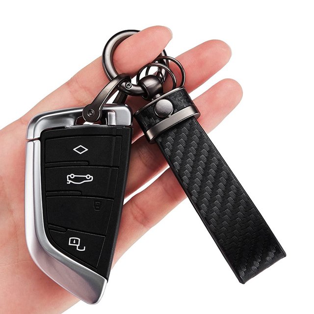 Automobile Key Chain Portable Universal Men Women Keychain Leather Automotive Portable Anti-rust Detachable Reusable Washable Solid Color Anti-lost Keychain Blue