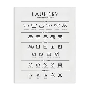 Stupell Industries Laundry Cleaning Symbols Minimal Design Canvas Wall Art Design by Martina Pavlova