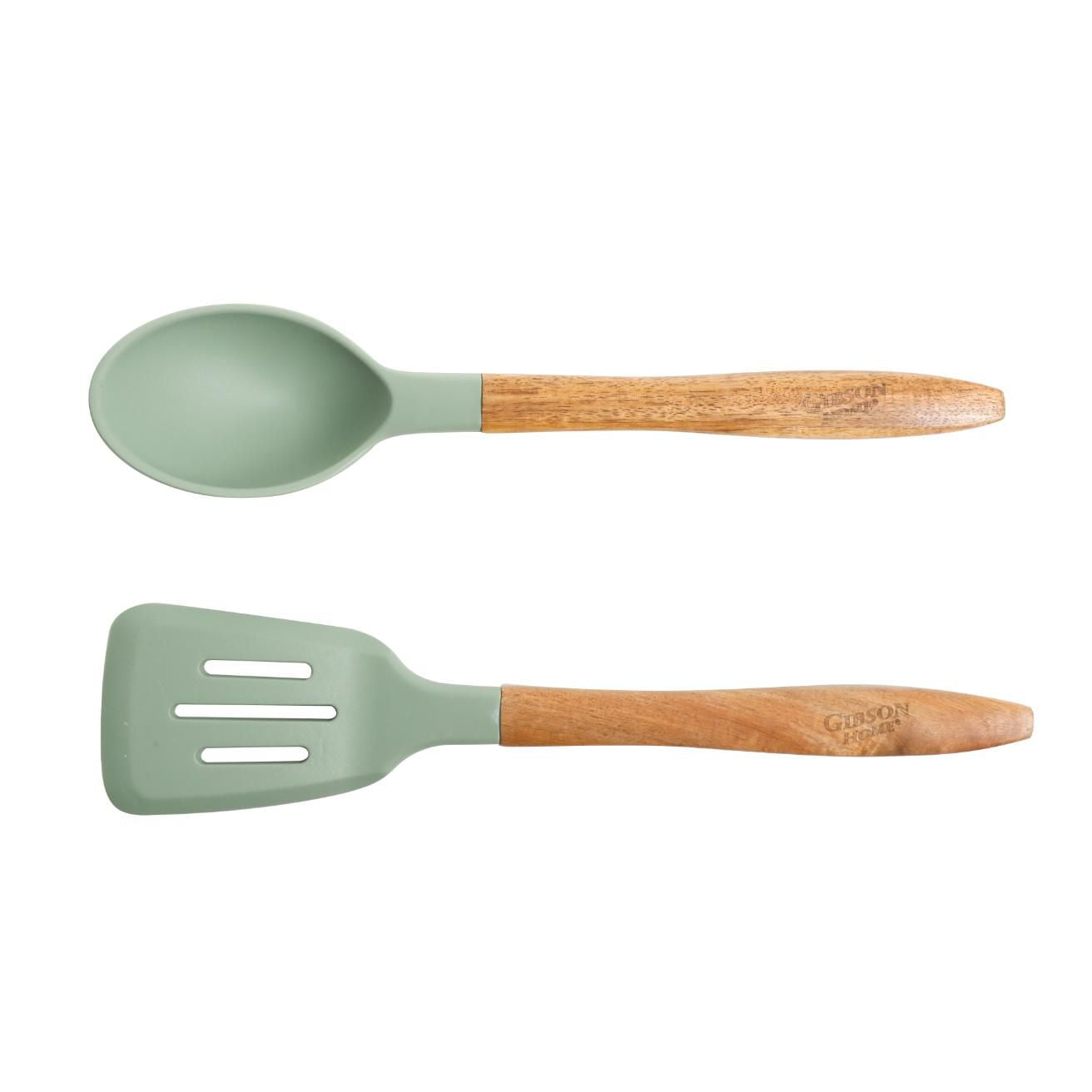 Gibson Plaza Café Batterie de cuisine 7 pièces en aluminium Menthe avec poignée en bakélite douce au toucher