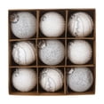 thumbnail image 2 of Meitianfacai 8cm Christmas Balls 9pcs Set Christmas Balls Sequins Lace Christmas Decoration Balls Christmas Gift Balls Christmas Tree Decoration, White, 2 of 6