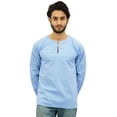 thumbnail image 1 of Atasi Kurta Court Bleu Ciel pour Homme, Col Rond à Goutte, Chemise en Coton, 1 of 7