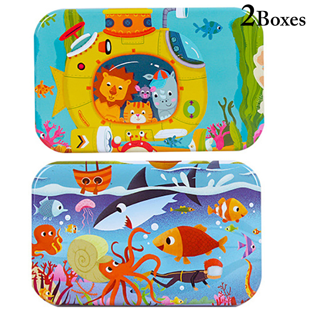 2 Boxes Kids Puzzle Toy Creative Cute Learning DIY Paper Puzzle Jigsaw Puzzle